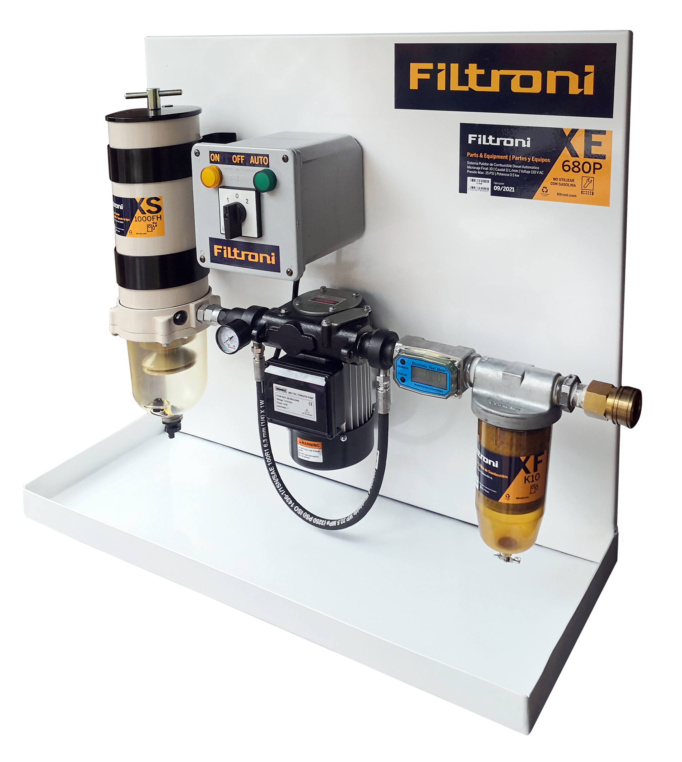 XE680P FILTRONI Sistema Pulidor Automatico de 680 LPH para Combustible Diesel 110V AC con Temporizador